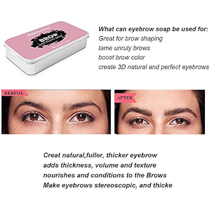 immetee Brows Soap Kit, 1PCS Eyebrows Styling Wax, Brows Shaping Soap, Excellent Stereotypes,Long-lasting Eyebrow Enhancer Gel, 3D Feathery Brows Makeup Balm.14.1g/0.5oz - Image 3